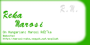 reka marosi business card